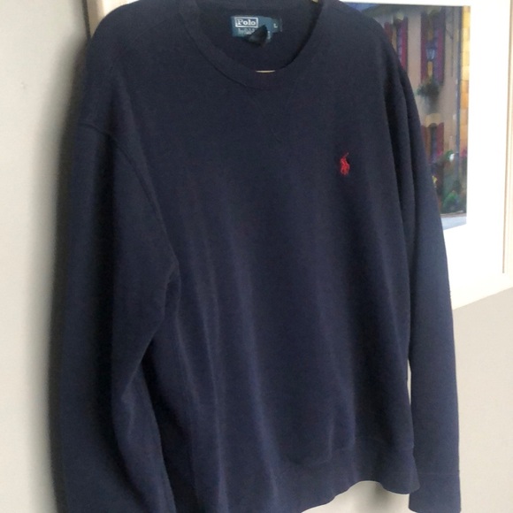 The RL Fleece Sweatshirt, Large, Navy Blue - Picture 1 of 2
